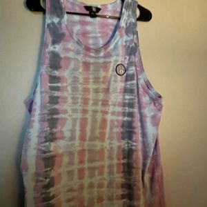 Volcom Tie-Dye Tank Top - Pink, Blue, White